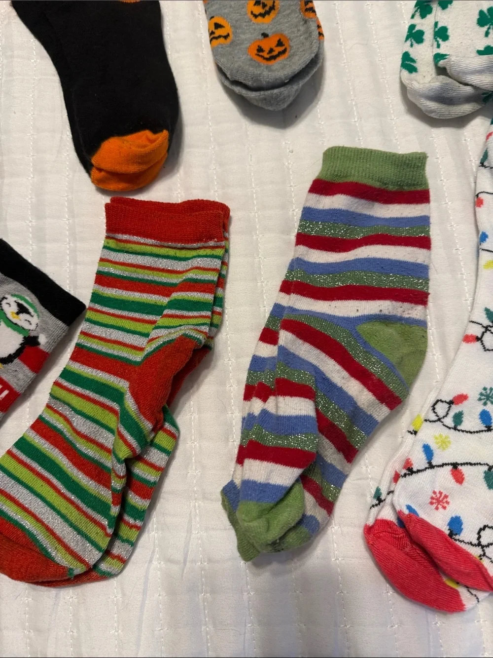 Assorted holiday socks-19 pairs